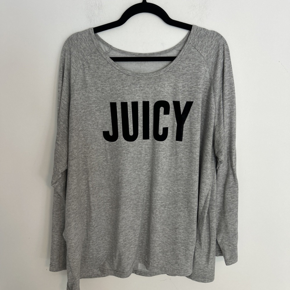 Women's XXL Long Sleeve Gray Juicy Soft Jersey Casual Comfy Pullover